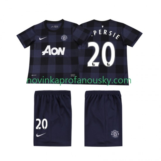 Manchester United Dres V PERSIE 20 2013 2014 Retro Venkovní Fotbalové Dresy pro Děti Krátký rukáv