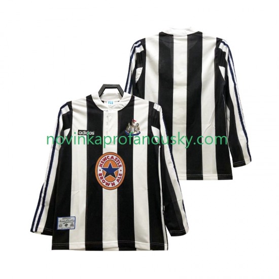 Newcastle United Dres 1995 1997 Retro Domácí Fotbalové Dresy pro Muže Dlouhý rukáv