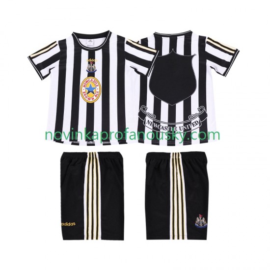 Newcastle United Dres 1997 Retro Domácí Fotbalové Dresy pro Děti 1999 Krátký rukáv