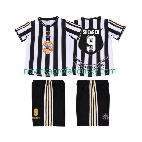 Newcastle United Dres SHEARER 9 1997 Retro Domácí Fotbalové Dresy pro Děti 1999 Krátký rukáv