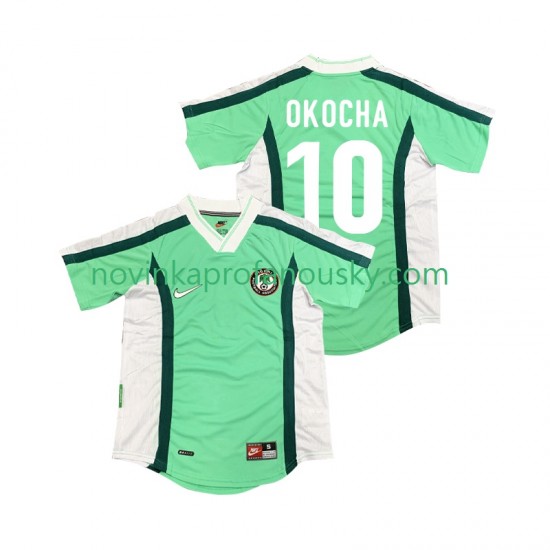 Nigérie Dres OKOCHA 10 Retro Domácí Fotbalové Dresy pro Muže 1998 Krátký rukáv