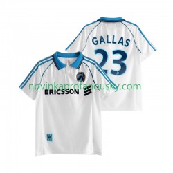 Olympique Marseille Dres Gallas 23 Retro Domácí Fotbalové Dresy pro Muže 1998 1999 Krátký rukáv