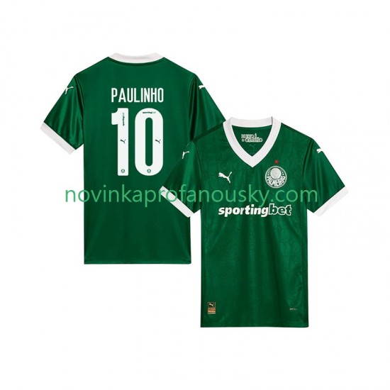 Palmeiras Dres Paulinho 10 Domácí Fotbalové Dresy pro Muže 2025-2026 Krátký rukáv