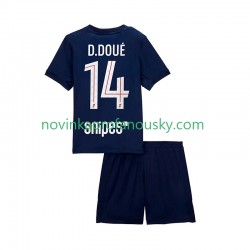 Paris Saint-Germain Dres Desire Doue 14 Domácí Fotbalové Dresy pro Děti 2025-2026 Krátký rukáv