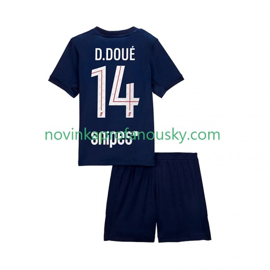 Paris Saint-Germain Dres Desire Doue 14 Domácí Fotbalové Dresy pro Děti 2025-2026 Krátký rukáv