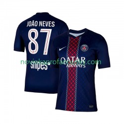 Paris Saint-Germain Dres Joao Neves 87 Domácí Fotbalové Dresy pro Muže 2025-2026 Krátký rukáv