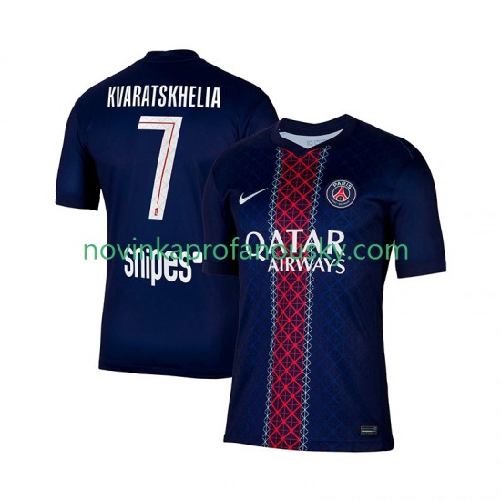 Paris Saint-Germain Dres Khvicha Kvaratskhelia 7 Domácí Fotbalové Dresy pro Muže 2025-2026 Krátký rukáv