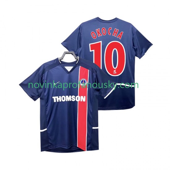 Paris Saint-Germain Dres OKOCHA 10 2003 Retro Domácí Fotbalové Dresy pro Muže 2002 Krátký rukáv