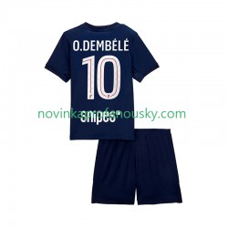 Paris Saint-Germain Dres Ousmane Dembele 10 Domácí Fotbalové Dresy pro Děti 2025-2026 Krátký rukáv