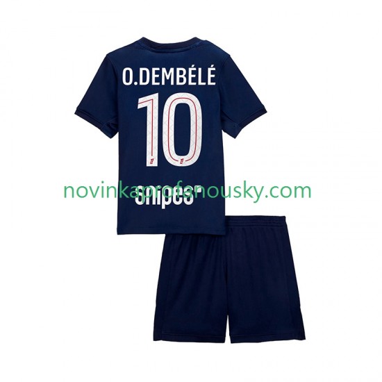 Paris Saint-Germain Dres Ousmane Dembele 10 Domácí Fotbalové Dresy pro Děti 2025-2026 Krátký rukáv