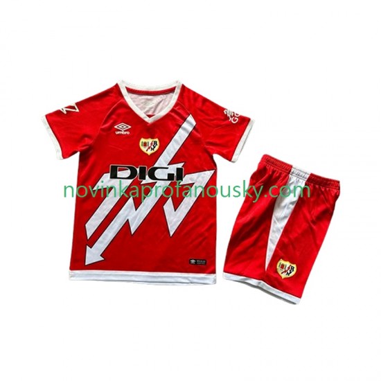Rayo Vallecano Dres Domácí Fotbalové Dresy pro Děti 2024-2025 Krátký rukáv