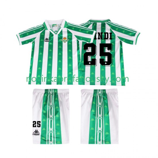 Real Betis Dres FINIDI 25 1996 1997 Retro Domácí Fotbalové Dresy pro Děti Krátký rukáv