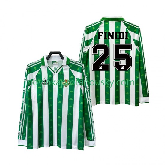 Real Betis Dres FINIDI 25 1996 1997 Retro Domácí Fotbalové Dresy pro Muže Dlouhý rukáv