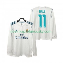 Real Madrid Dres BALE 11 2017 2018 Retro Domácí Fotbalové Dresy pro Muže Dlouhý rukáv