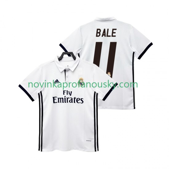 Real Madrid Dres BALE 11 2017 2018 Retro Domácí Fotbalové Dresy pro Muže Krátký rukáv