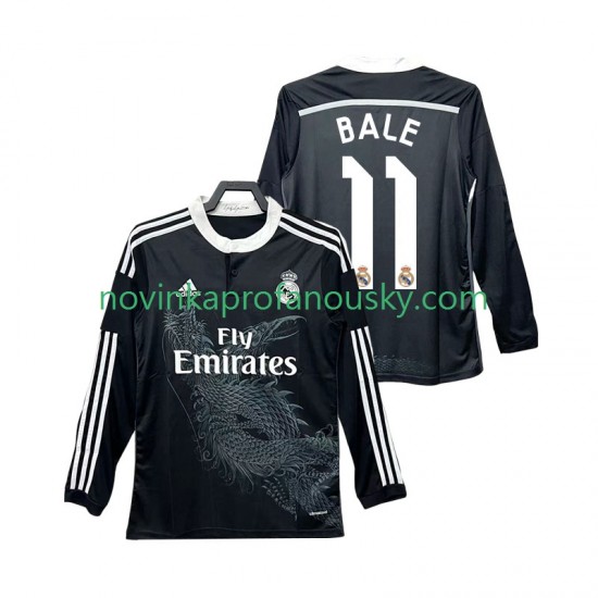 Real Madrid Dres BALE 11 2014 2015 Retro Alternativní Fotbalové Dresy pro Muže Dlouhý rukáv