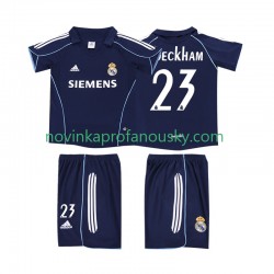 Real Madrid Dres BECKHAM 23 2005 Retro Venkovní Fotbalové Dresy pro Děti 2006 Krátký rukáv