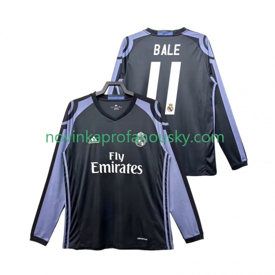 Real Madrid Dres Bale 11 2016 2017 Retro Alternativní Fotbalové Dresy pro Muže Dlouhý rukáv