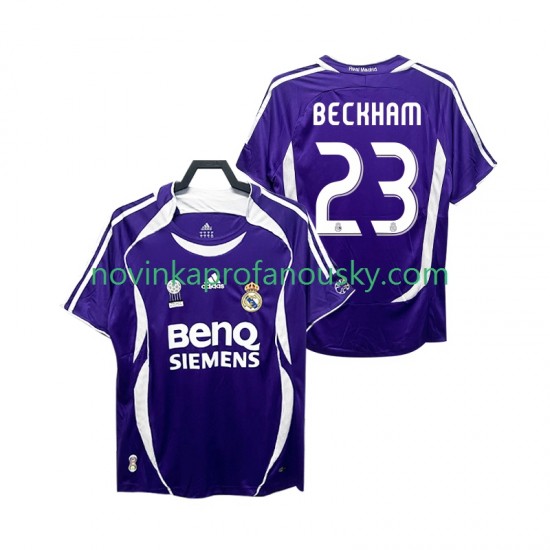 Real Madrid Dres Beckham 23 2007 Retro Venkovní Fotbalové Dresy pro Muže 2006 Krátký rukáv