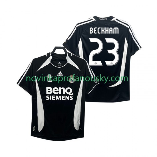 Real Madrid Dres Beckham 23 2007 Retro Alternativní Fotbalové Dresy pro Muže 2006 Krátký rukáv