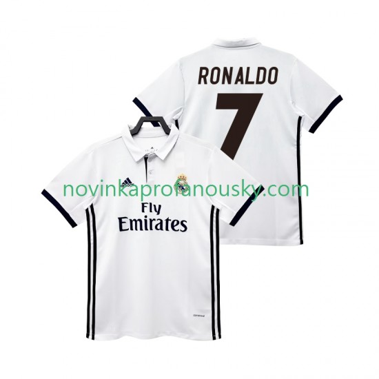 Real Madrid Dres CRISTIANO RONALDO 7 2017 2018 Retro Domácí Fotbalové Dresy pro Muže Krátký rukáv