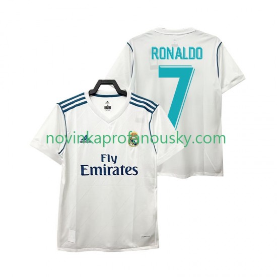 Real Madrid Dres Cristiano Ronaldo 7 2017 Retro Domácí Fotbalové Dresy pro Muže Krátký rukáv