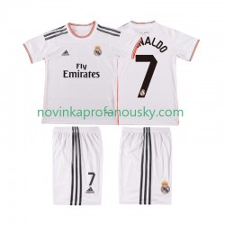 Real Madrid Dres Cristiano Ronaldo 7 2013 2014 Retro Domácí Fotbalové Dresy pro Děti Krátký rukáv