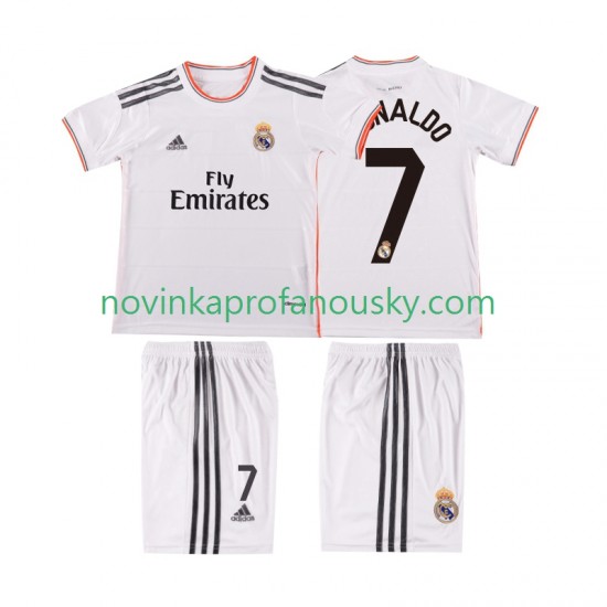 Real Madrid Dres Cristiano Ronaldo 7 2013 2014 Retro Domácí Fotbalové Dresy pro Děti Krátký rukáv