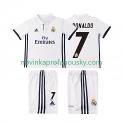 Real Madrid Dres Cristiano Ronaldo 7 2016 2017 Retro Domácí Fotbalové Dresy pro Děti Krátký rukáv