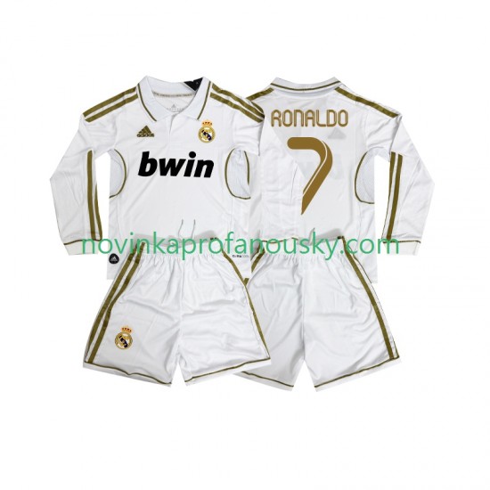 Real Madrid Dres Cristiano Ronaldo 7 2012 Retro Domácí Fotbalové Dresy pro Děti 2011 Dlouhý rukáv