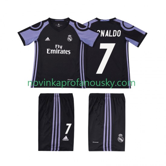 Real Madrid Dres Cristiano Ronaldo 7 2016 2017 Retro Alternativní Fotbalové Dresy pro Děti Krátký rukáv