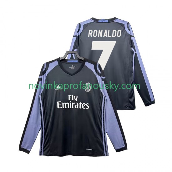 Real Madrid Dres Cristiano Ronaldo 7 2016 2017 Retro Alternativní Fotbalové Dresy pro Muže Dlouhý rukáv