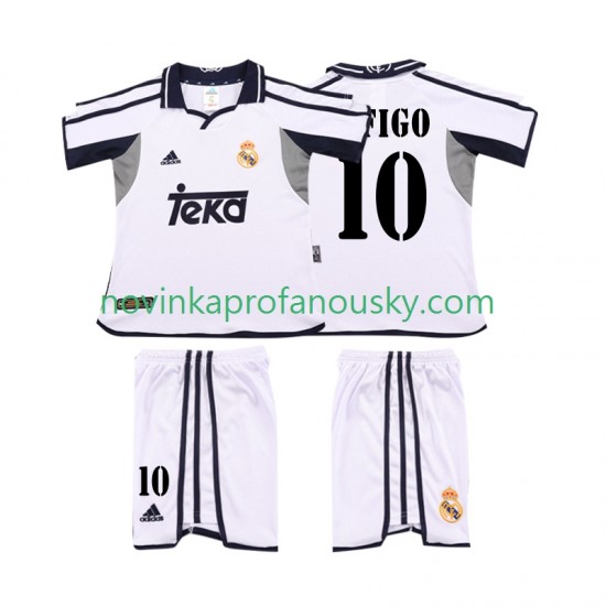 Real Madrid Dres FIGO 10 2001 Retro Domácí Fotbalové Dresy pro Děti 2002 Krátký rukáv