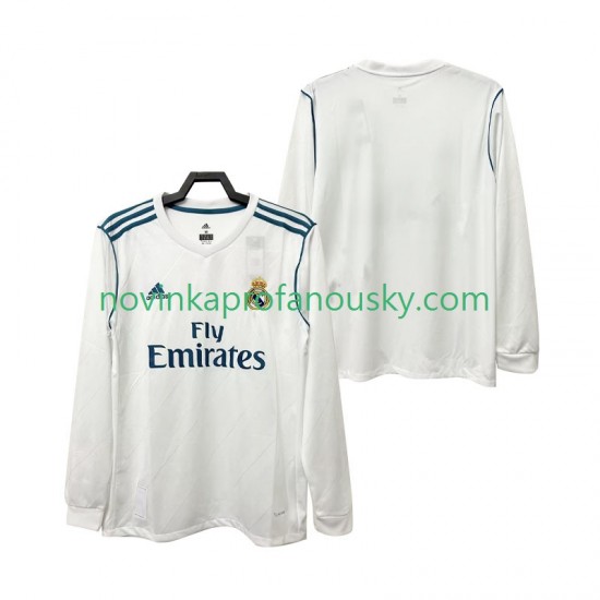 Real Madrid Dres 2017 2018 Retro Domácí Fotbalové Dresy pro Muže Dlouhý rukáv