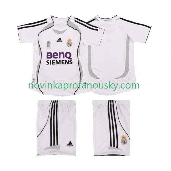 Real Madrid Dres 2007 Retro Domácí Fotbalové Dresy pro Děti 2006 Krátký rukáv