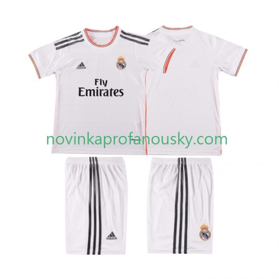 Real Madrid Dres 2013 2014 Retro Domácí Fotbalové Dresy pro Děti Krátký rukáv