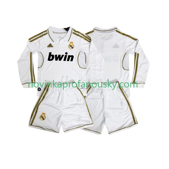 Real Madrid Dres 2012 Retro Domácí Fotbalové Dresy pro Děti 2011 Dlouhý rukáv