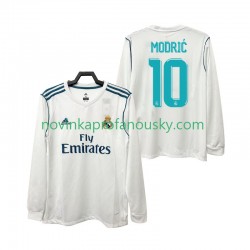 Real Madrid Dres Modrić 10 2017 2018 Retro Domácí Fotbalové Dresy pro Muže Dlouhý rukáv