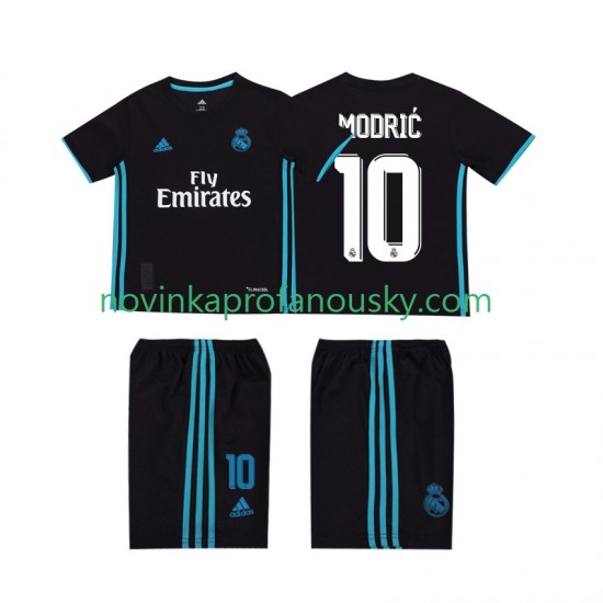 Real Madrid Dres Modrić 10 2017 2018 Retro Venkovní Fotbalové Dresy pro Děti Krátký rukáv