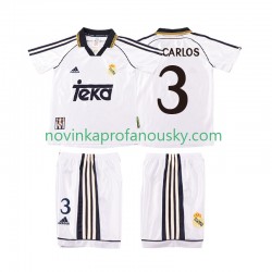 Real Madrid Dres R CARLOS 3 2000 Retro Domácí Fotbalové Dresy pro Děti 1998 Krátký rukáv