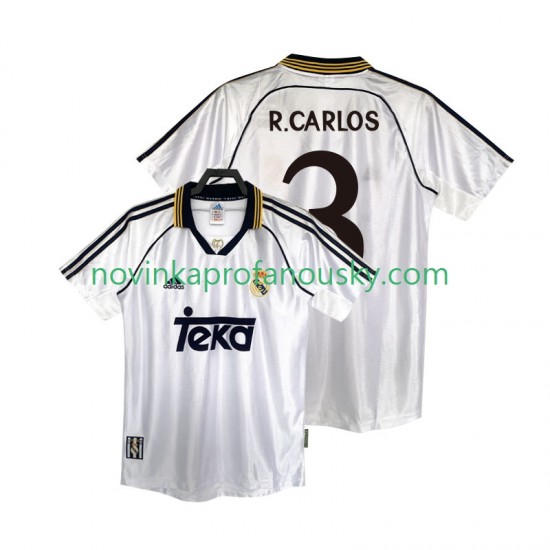 Real Madrid Dres R.CARLOS 3 2000 Retro Domácí Fotbalové Dresy pro Muže 1998 Krátký rukáv
