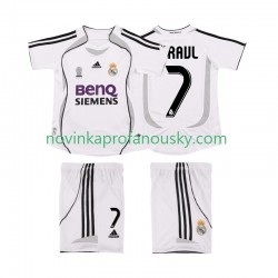 Real Madrid Dres RAUL 7 2007 Retro Domácí Fotbalové Dresy pro Děti 2006 Krátký rukáv