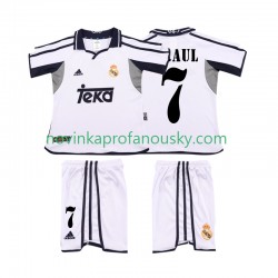 Real Madrid Dres RAUL 7 2001 Retro Domácí Fotbalové Dresy pro Děti 2002 Krátký rukáv