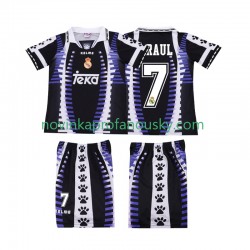 Real Madrid Dres RAUL 7 1997 Retro Alternativní Fotbalové Dresy pro Děti 1998 Krátký rukáv