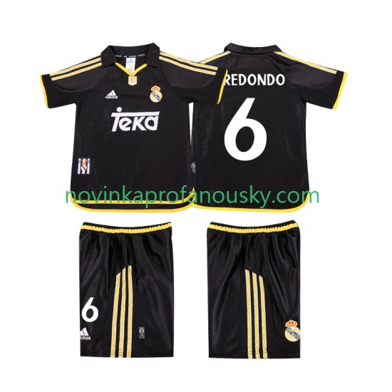Real Madrid Dres REDONDO 6 2001 Retro Venkovní Fotbalové Dresy pro Děti 1999 Krátký rukáv