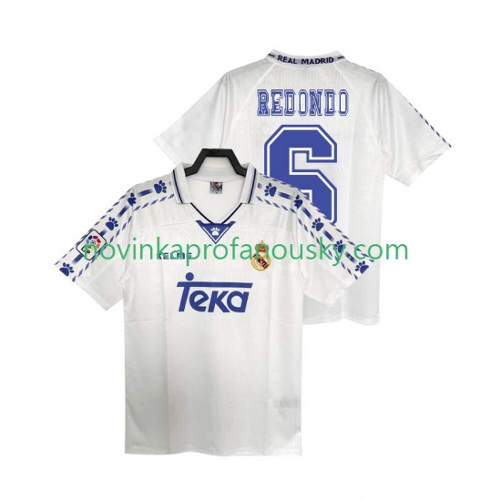 Real Madrid Dres REDONDO 6 1996 1997 Retro Domácí Fotbalové Dresy pro Muže Krátký rukáv