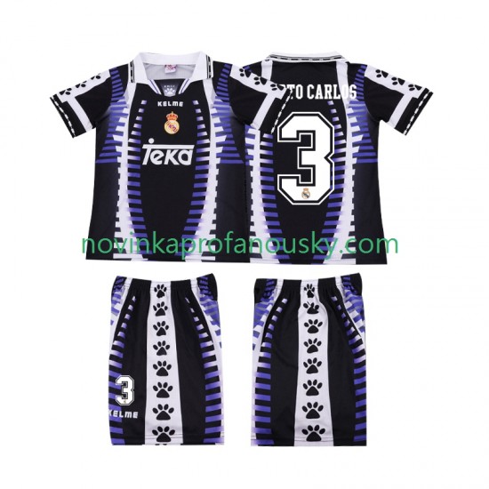 Real Madrid Dres ROBERTO CARLOS 3 1997 Retro Alternativní Fotbalové Dresy pro Děti 1998 Krátký rukáv