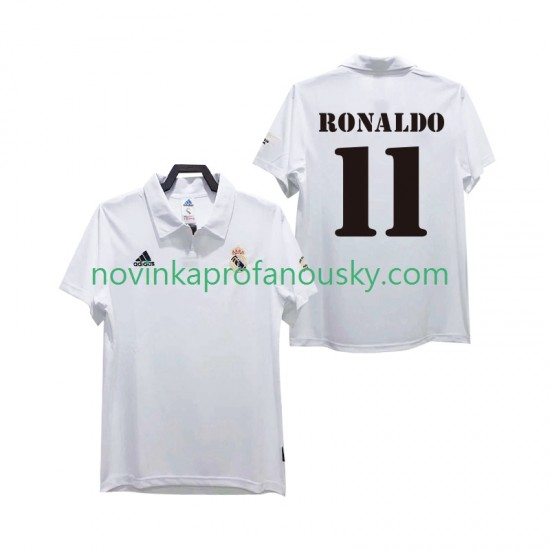 Real Madrid Dres RONALDO 11 2003 Retro Domácí Fotbalové Dresy pro Muže 2002 Krátký rukáv