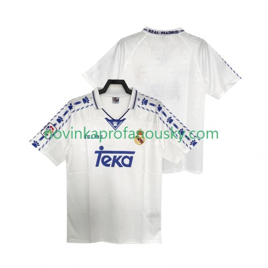 Real Madrid Dres 1996 1997 Retro Domácí Fotbalové Dresy pro Muže Krátký rukáv