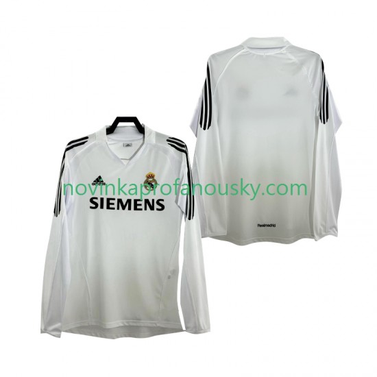 Real Madrid Dres 2005 Retro Domácí Fotbalové Dresy pro Muže 2006 Dlouhý rukáv